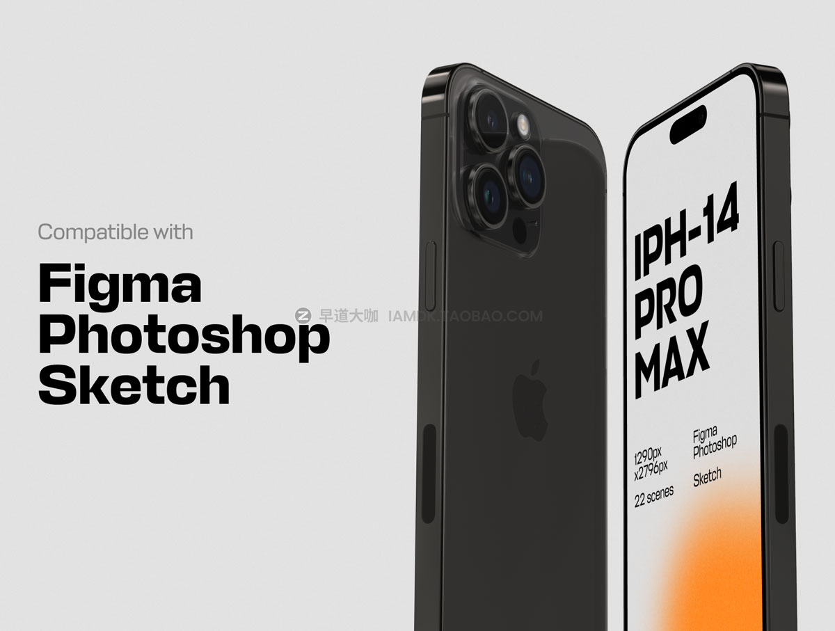 22款逼真苹果iPhone 14 Pro Max手机屏幕演示样机模板 iPhone 14 Pro Max Mockups插图3