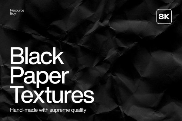 50多款8K高清黑色褶皱纸张纹理背景图片设计素材 50+ Black Paper Textures