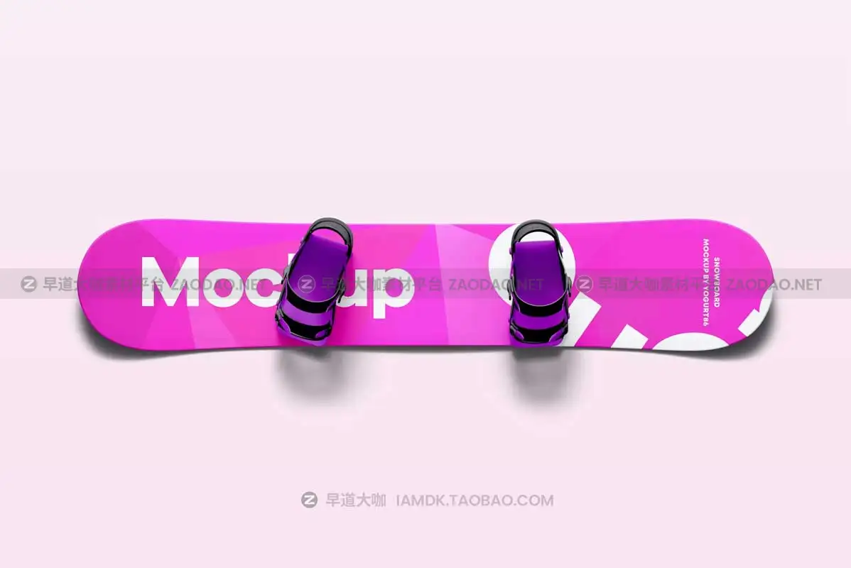 6款逼真滑雪板外观图案设计PS智能贴图样机模板素材 Snowboard Mock-up插图4