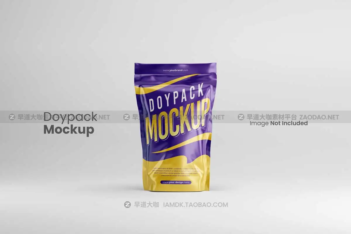 20款逼真食品零食塑料包装袋印花图案设计展示贴图PSD样机模板 Doypack / Pouch Packaging Mockup插图1