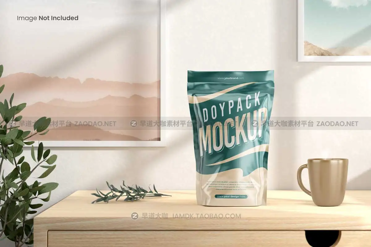 20款逼真食品零食塑料包装袋印花图案设计展示贴图PSD样机模板 Doypack / Pouch Packaging Mockup插图13