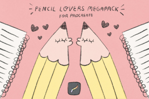 33款涂鸦线条铅笔钢笔绘画艺术iPad Procreate笔刷设计素材 Pencil Lovers Megapack for Procreate