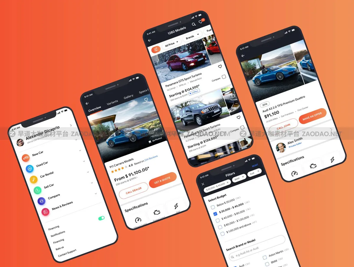 26屏二手汽车在线销售交易应用程序APP界面设计UI套件素材 Vola Cars Premium iOS App UI Kit Sketch插图2