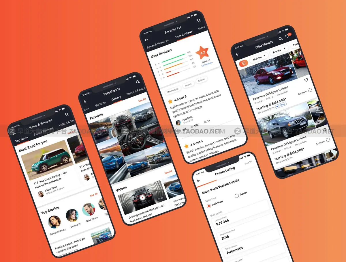 26屏二手汽车在线销售交易应用程序APP界面设计UI套件素材 Vola Cars Premium iOS App UI Kit Sketch插图3