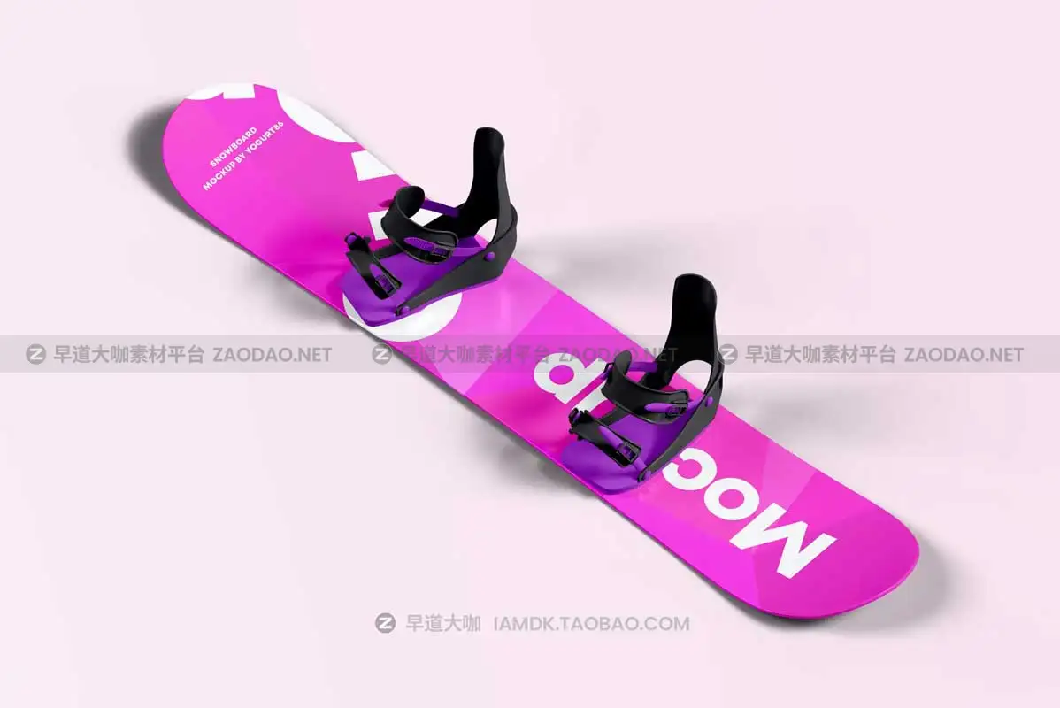 6款逼真滑雪板外观图案设计PS智能贴图样机模板素材 Snowboard Mock-up插图5