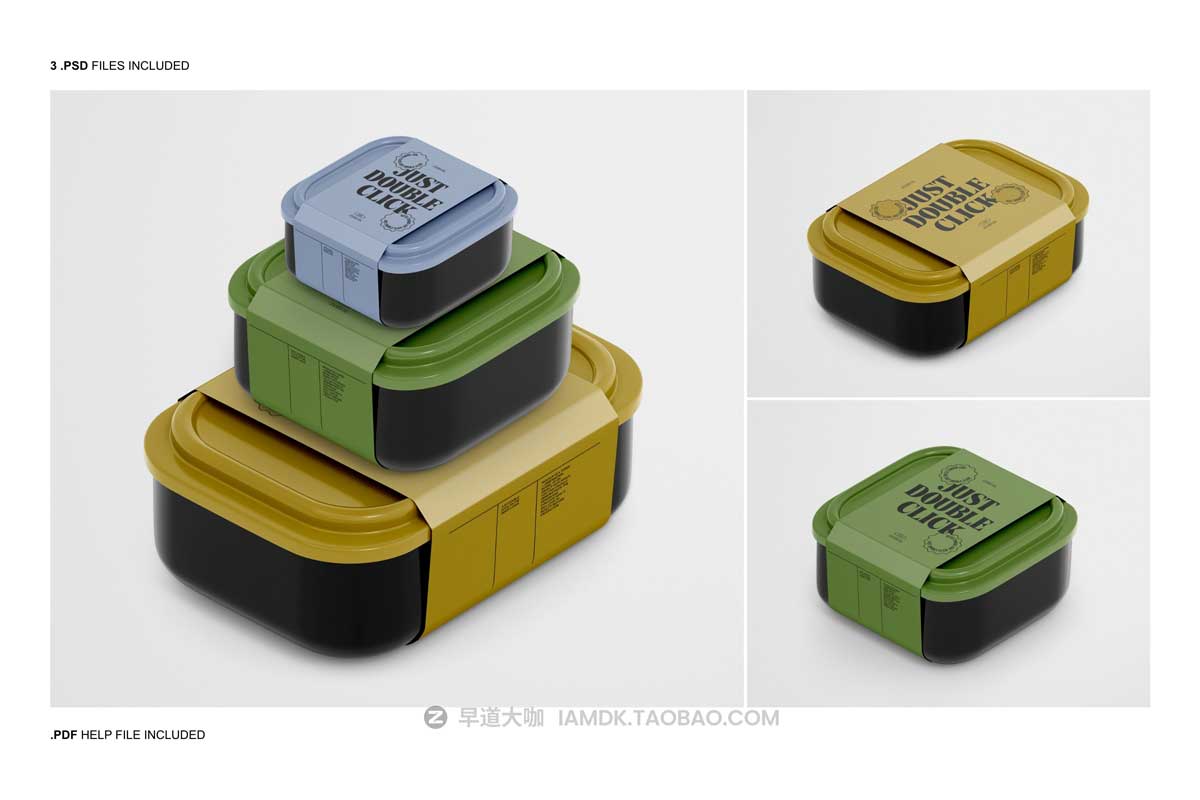 时尚美食食品水果外卖包装盒标签设计展示贴图PSD样机模板 Food Tray Box Mockup插图7