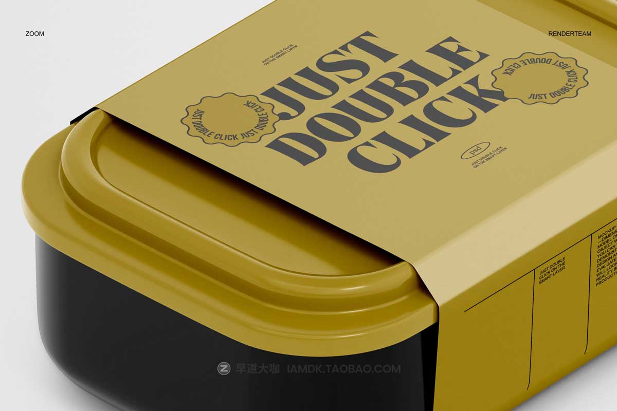 时尚美食食品水果外卖包装盒标签设计展示贴图PSD样机模板 Food Tray Box Mockup插图2