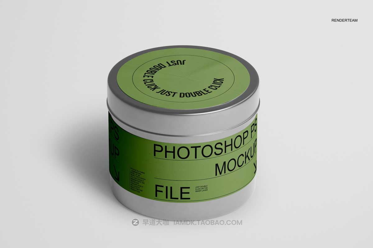 逼真食品罐头金属锡罐包装外观设计展示贴图PSD样机模板 Metal Tin Jar Mockup Set插图5