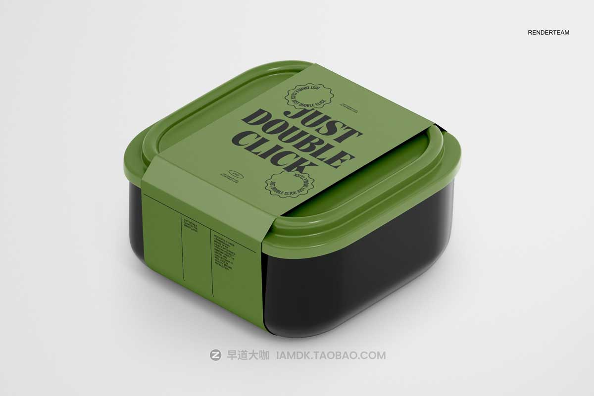 时尚美食食品水果外卖包装盒标签设计展示贴图PSD样机模板 Food Tray Box Mockup插图6