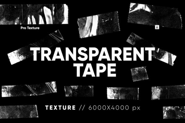 20款高清褶皱撕裂透明塑料胶带PNG免抠图设计素材 20 Transparent Tape Texture HQ