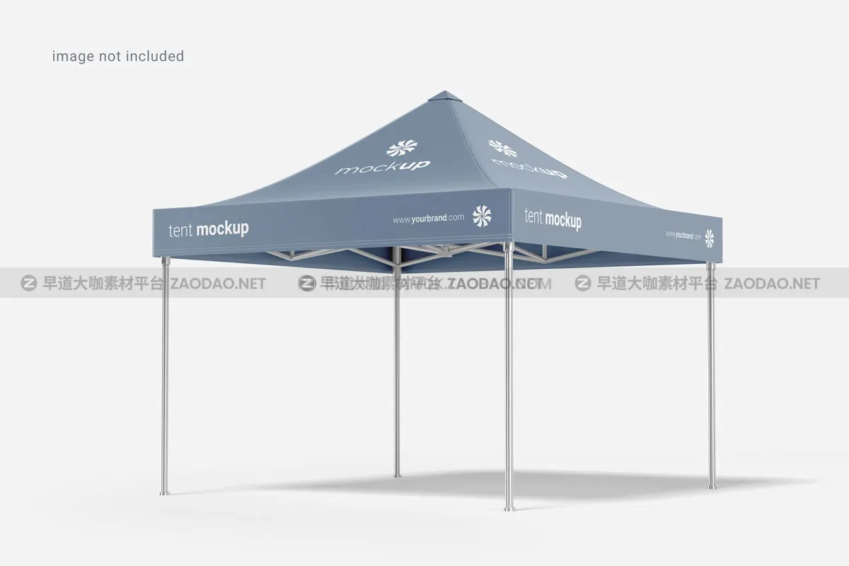 8款逼真展会帐篷图案设计展示贴图PSD样机模板 Display Tent Mockup插图1