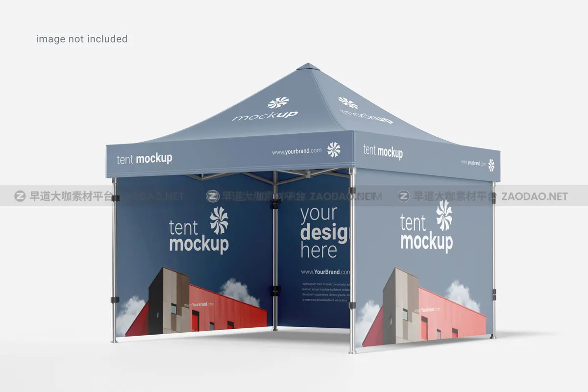 8款逼真展会帐篷图案设计展示贴图PSD样机模板 Display Tent Mockup插图7