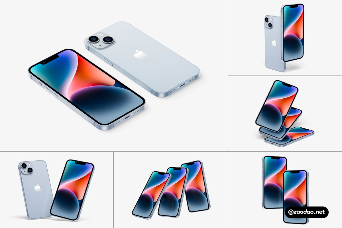 20款极简苹果iPhone 14手机App应用UI界面广告设计展示PS样机模板 iPhone 14 Mockups插图