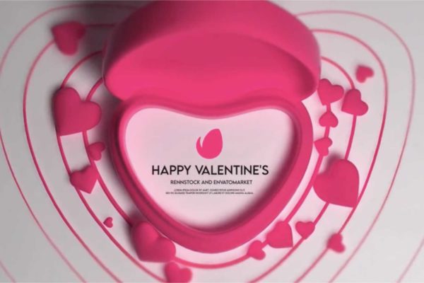 FCPX模板 情人节珠宝戒指项链宣传视频设计素材 Valetines Day Heart Logo