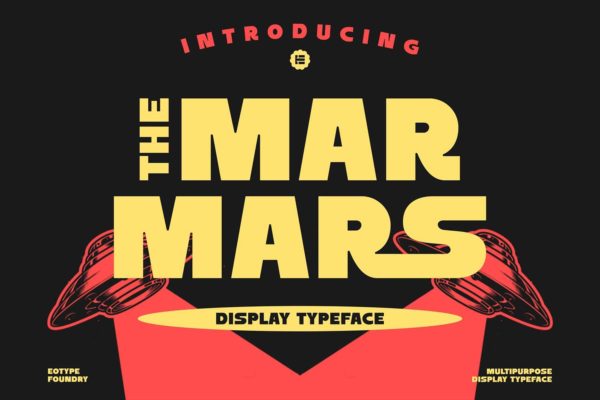 复古都市风卡通有趣产品标签贴纸海报标题logo设计粗体无衬线英文字体 The Marmars – Display Typeface