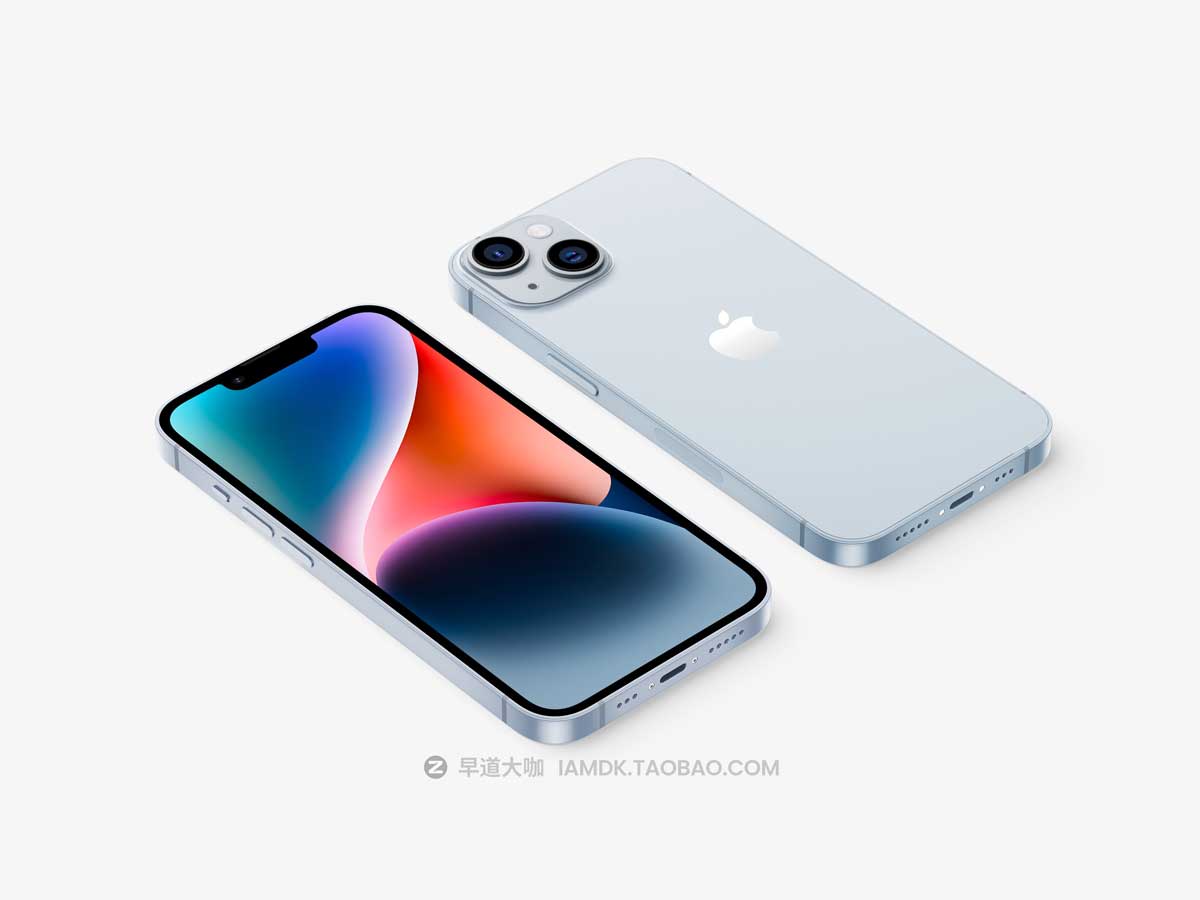 20款极简苹果iPhone 14手机App应用UI界面广告设计展示PS样机模板 iPhone 14 Mockups插图1