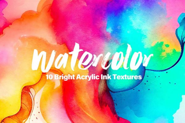 10款多彩油墨水彩抽象数字艺术背景图片设计素材包 Colorful Watercolor Texture Backgrounds
