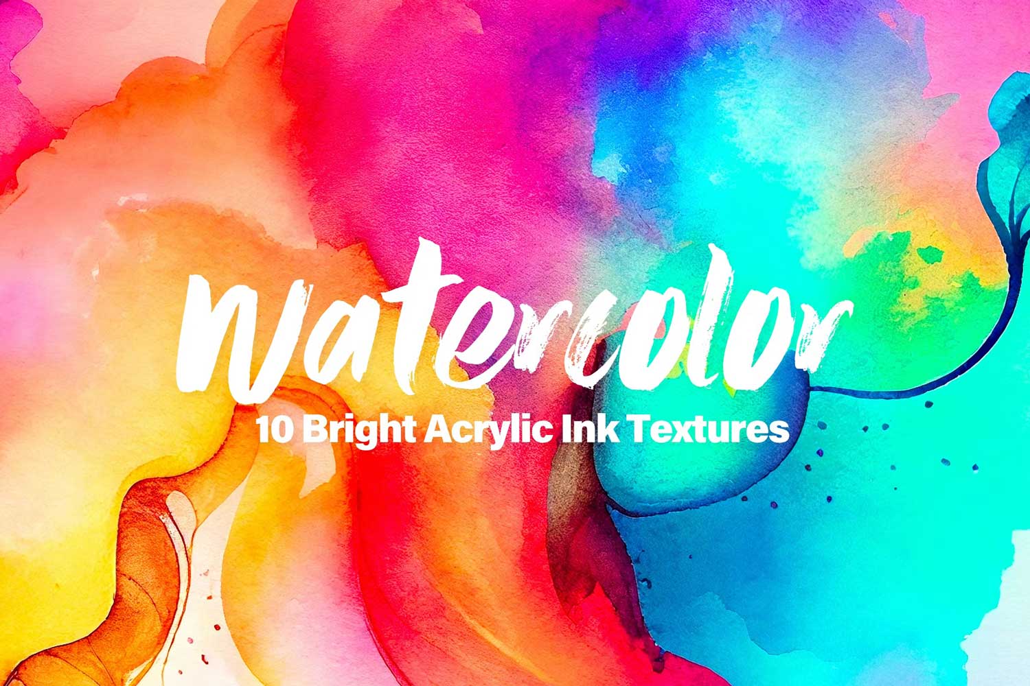 10款多彩油墨水彩抽象数字艺术背景图片设计素材包 Colorful Watercolor Texture Backgrounds插图