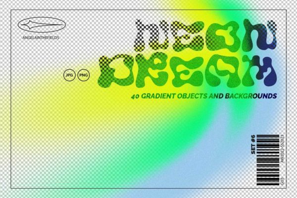 潮流迷幻渐变复古科幻霓虹弥散光海报背景底纹图片设计素材 NEON DREAM Gradient Set