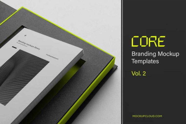 10款时尚品牌VI设计信纸笔记本名片文具展示贴图PSD样机模版 Core Branding Mockups Vol 2