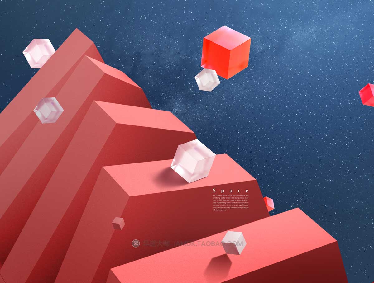 15款未来虚拟空间抽象宇宙几何海报主视觉KV设计PS分层模板素材 Virtual Space Geometry Poster Template插图10