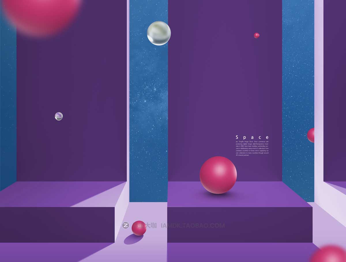 15款未来虚拟空间抽象宇宙几何海报主视觉KV设计PS分层模板素材 Virtual Space Geometry Poster Template插图15