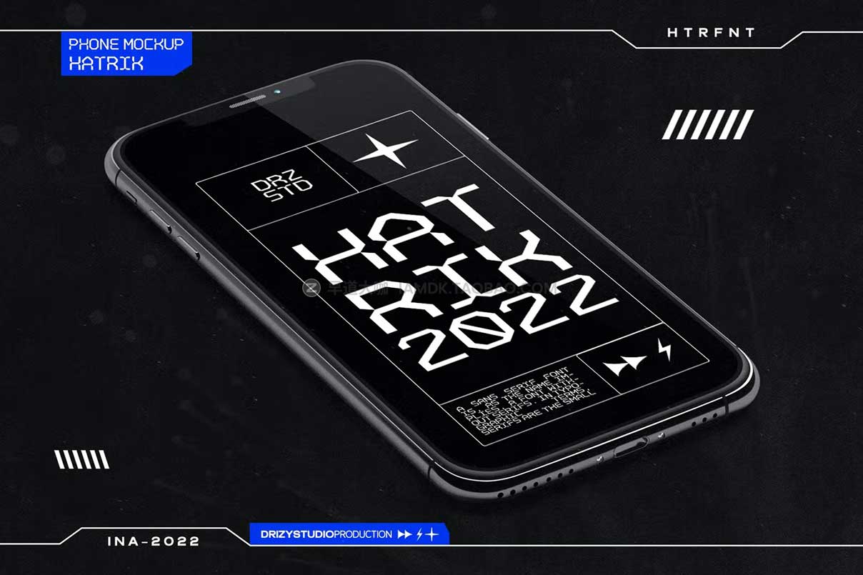 未来科幻机能工业风几何斜角无衬线英文字体安装包 Hatrik – Modern Futuristic Font插图2