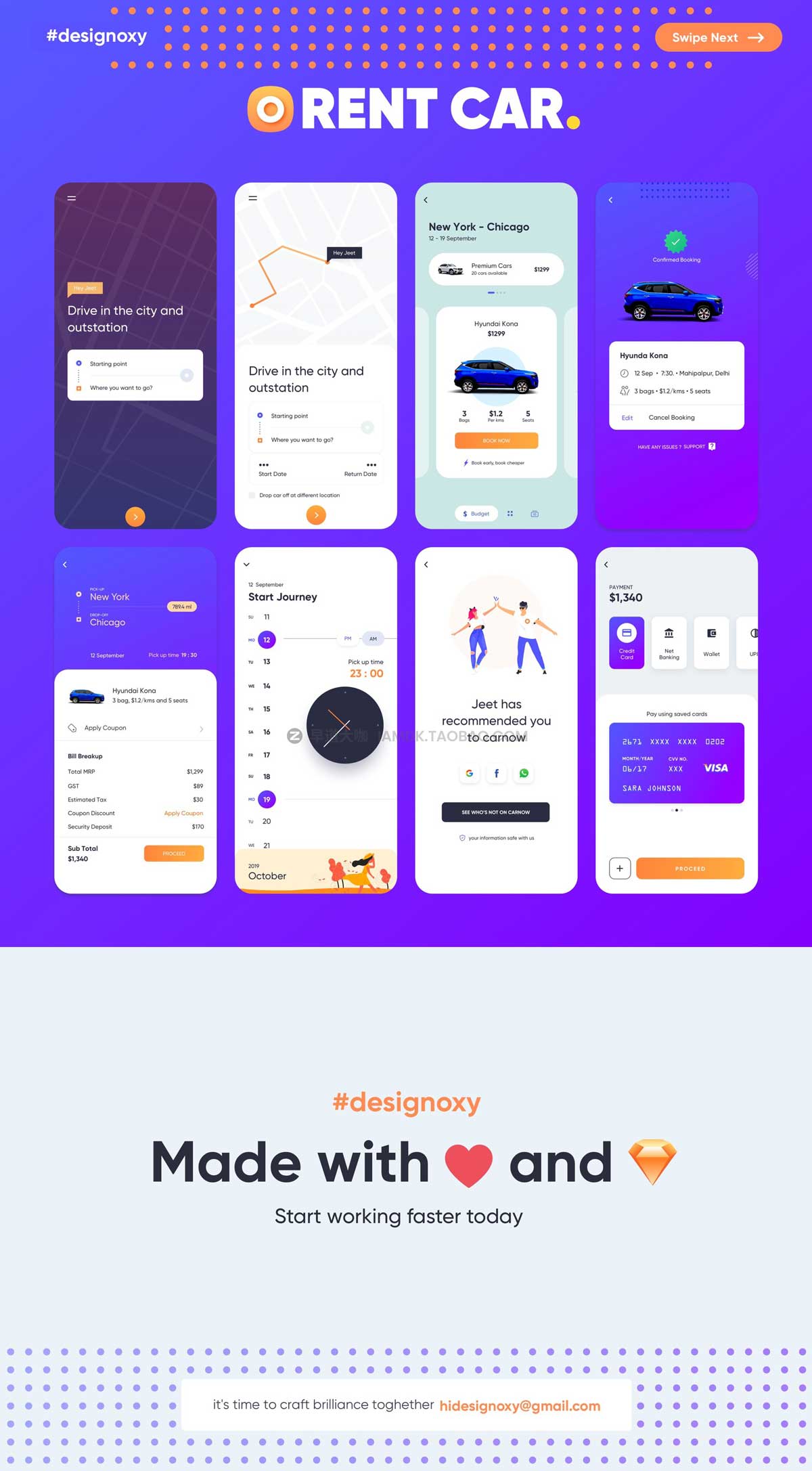 95屏在线卖车汽车租赁APP应用程序界面设计UI套件素材 Carnow – buy rent and sell mobile app UI kit插图9