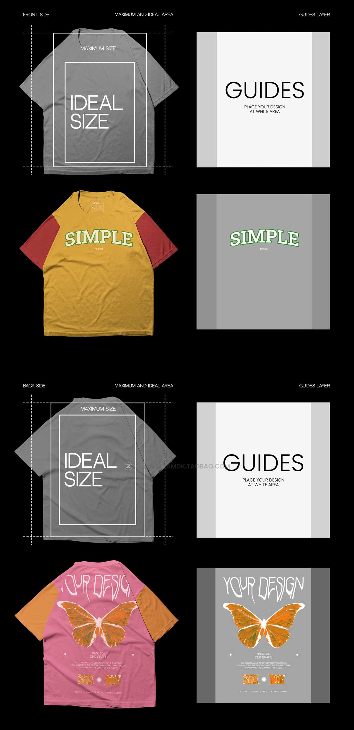 15款潮流街头摇滚半袖T恤印花图案设计展示贴图PSD样机模板 15 Oversize T-Shirt Mockups 2022插图5
