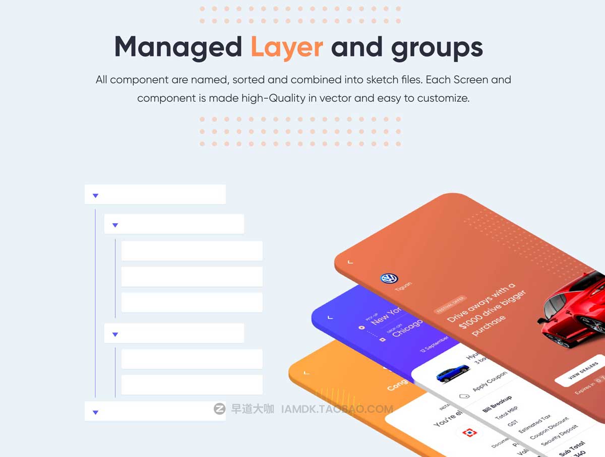 95屏在线卖车汽车租赁APP应用程序界面设计UI套件素材 Carnow – buy rent and sell mobile app UI kit插图1