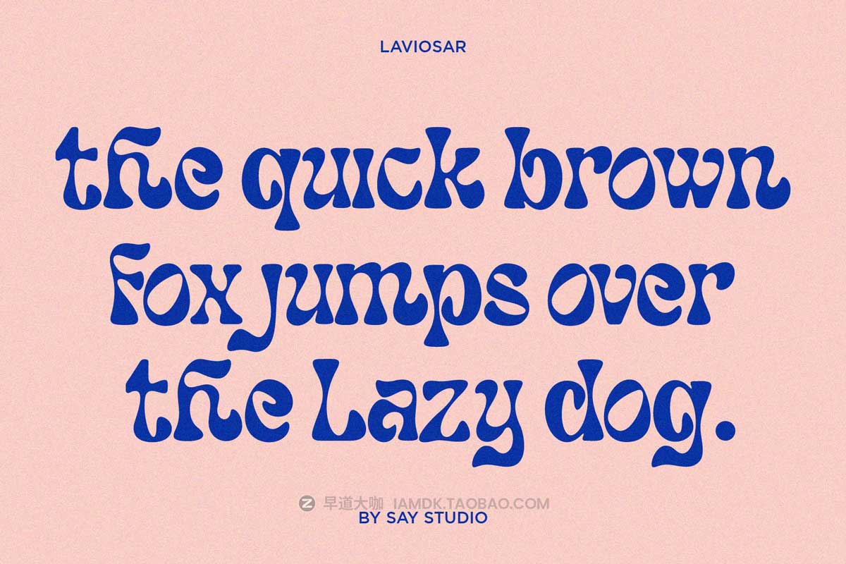 70年代复古迷幻俏皮实验性Y2K风乐队海报logo设计英文字体素材 Laviosar Font插图10