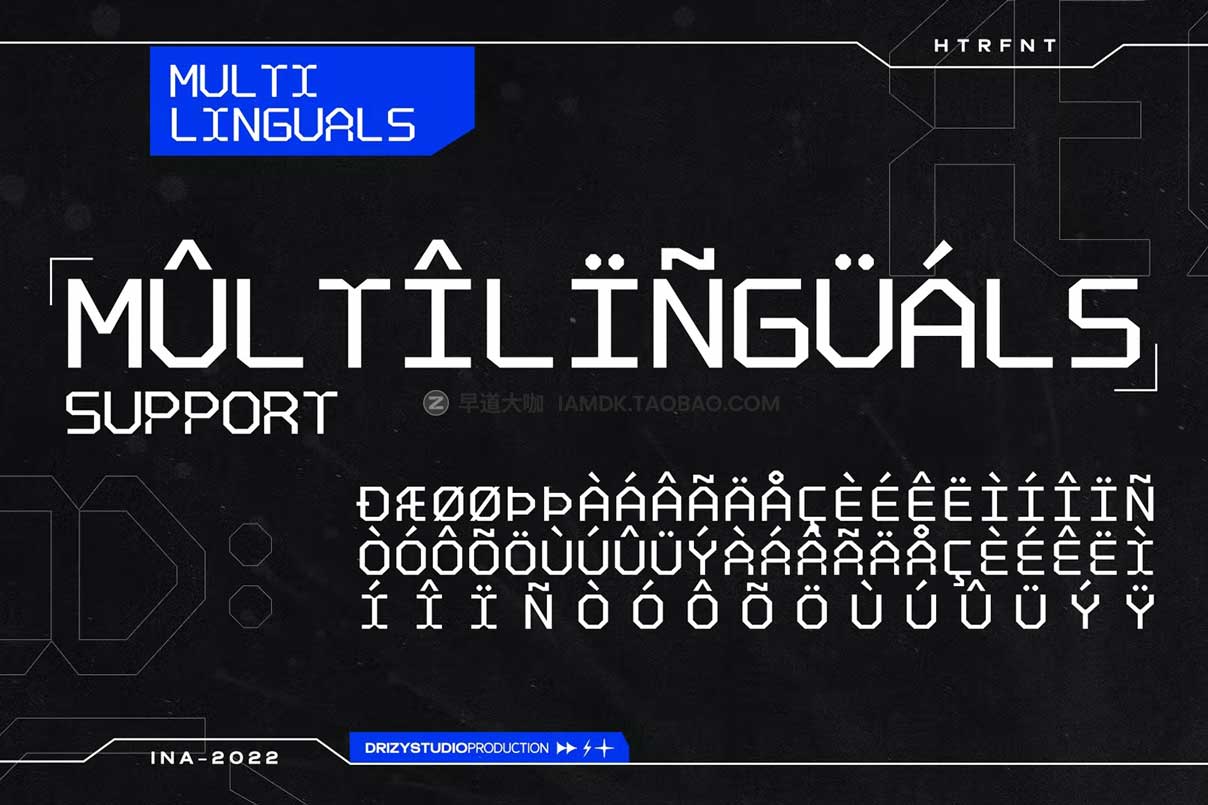 未来科幻机能工业风几何斜角无衬线英文字体安装包 Hatrik – Modern Futuristic Font插图1