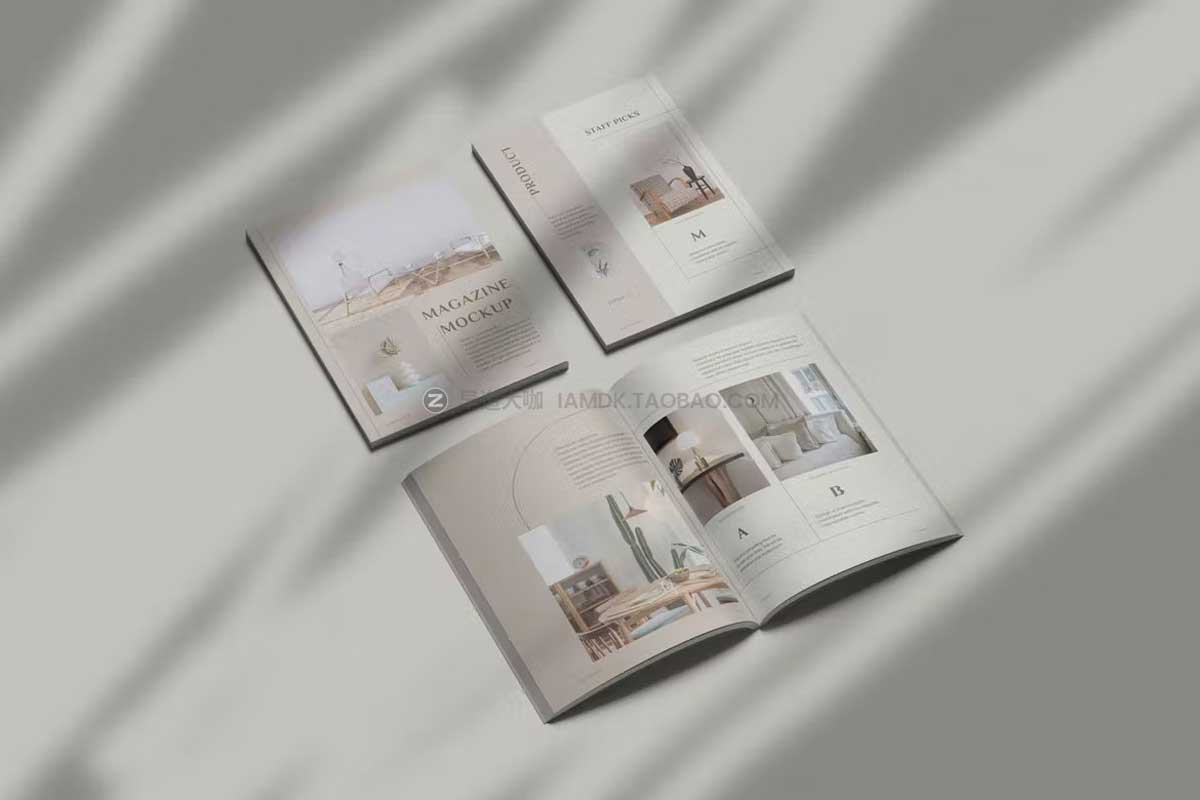 6款逼真A4宣传画册杂志封面内页设计展示贴图PSD样机模板 A4 Magazine Mockup插图3