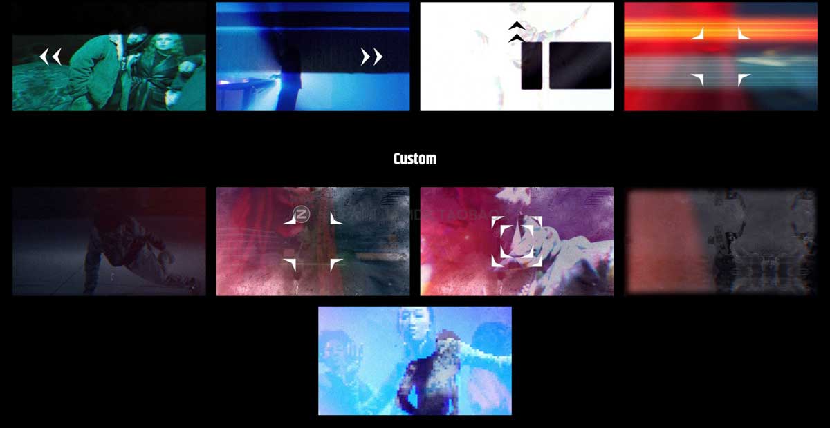 FCPX插件 69种嘻哈复古做旧胶片划痕纹理故障棱镜拉伸变形涂鸦过渡效果 MotionVFX – mTransition Noise插图10