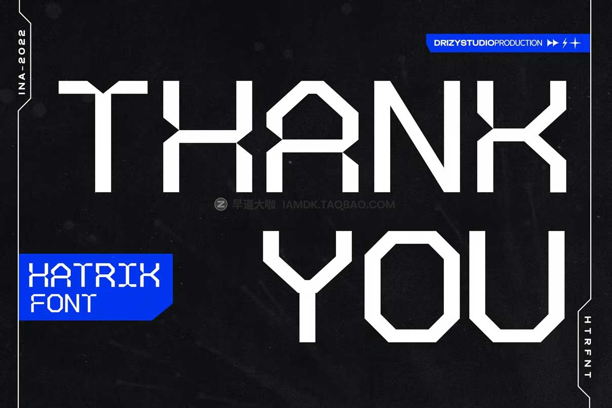 未来科幻机能工业风几何斜角无衬线英文字体安装包 Hatrik – Modern Futuristic Font插图4