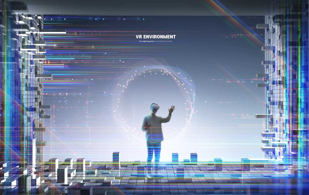 16款未来科幻科技数据流商务VR电子地产虚拟空间主视觉海报PSD设计源文件 VR Virtual Space Business Poster Template插图5