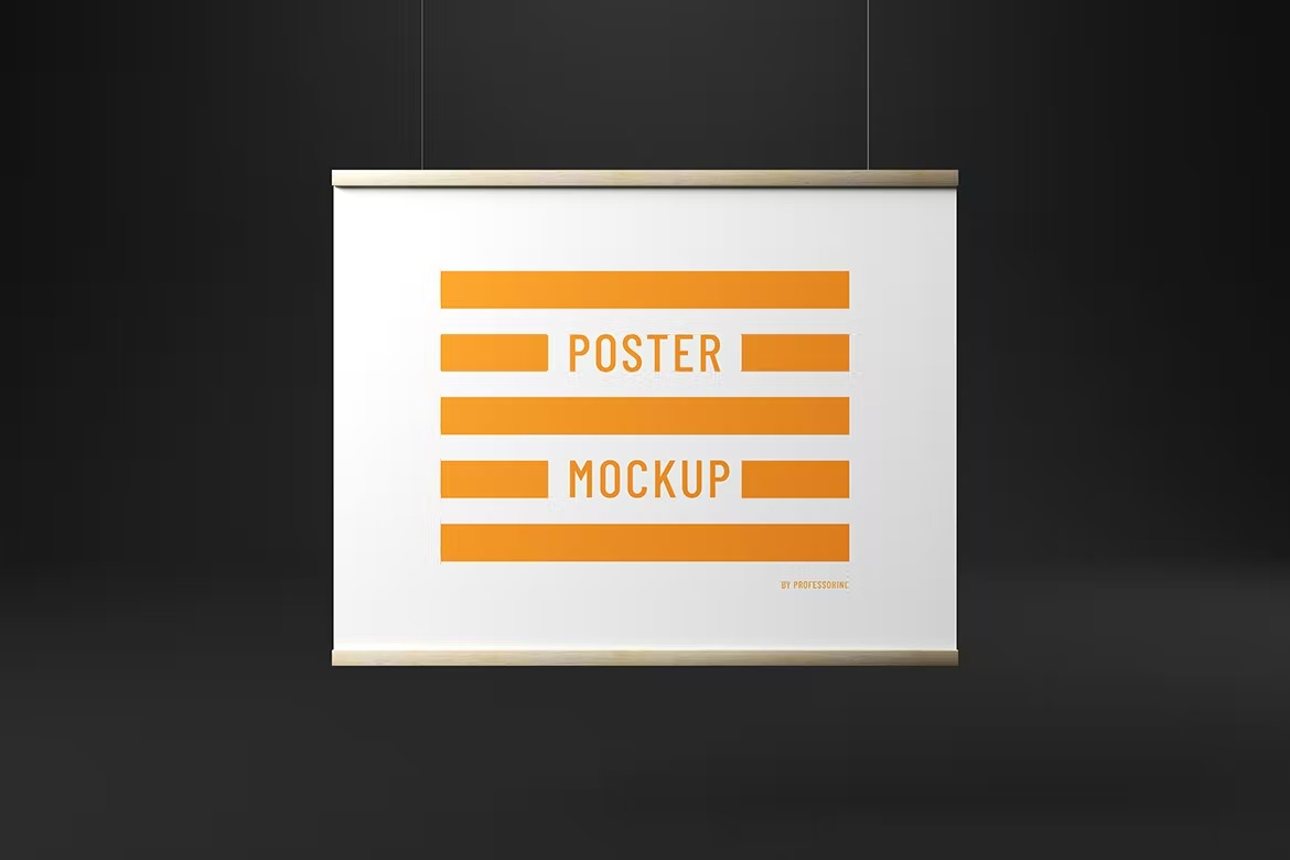 5款时尚逼真展会展厅室内悬挂海报设计展示贴图PSD样机模板合集 Poster / Art Mockup Set插图2