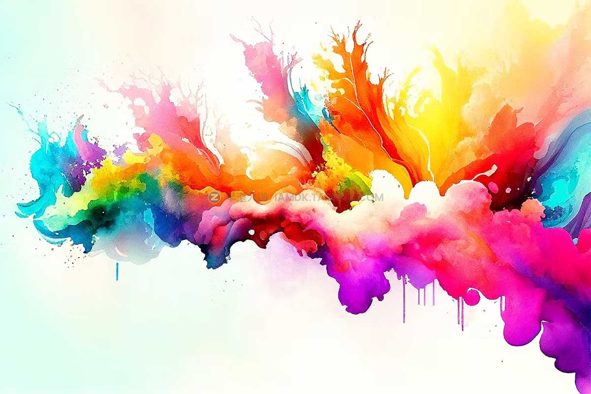 10款多彩油墨水彩抽象数字艺术背景图片设计素材包 Colorful Watercolor Texture Backgrounds插图3