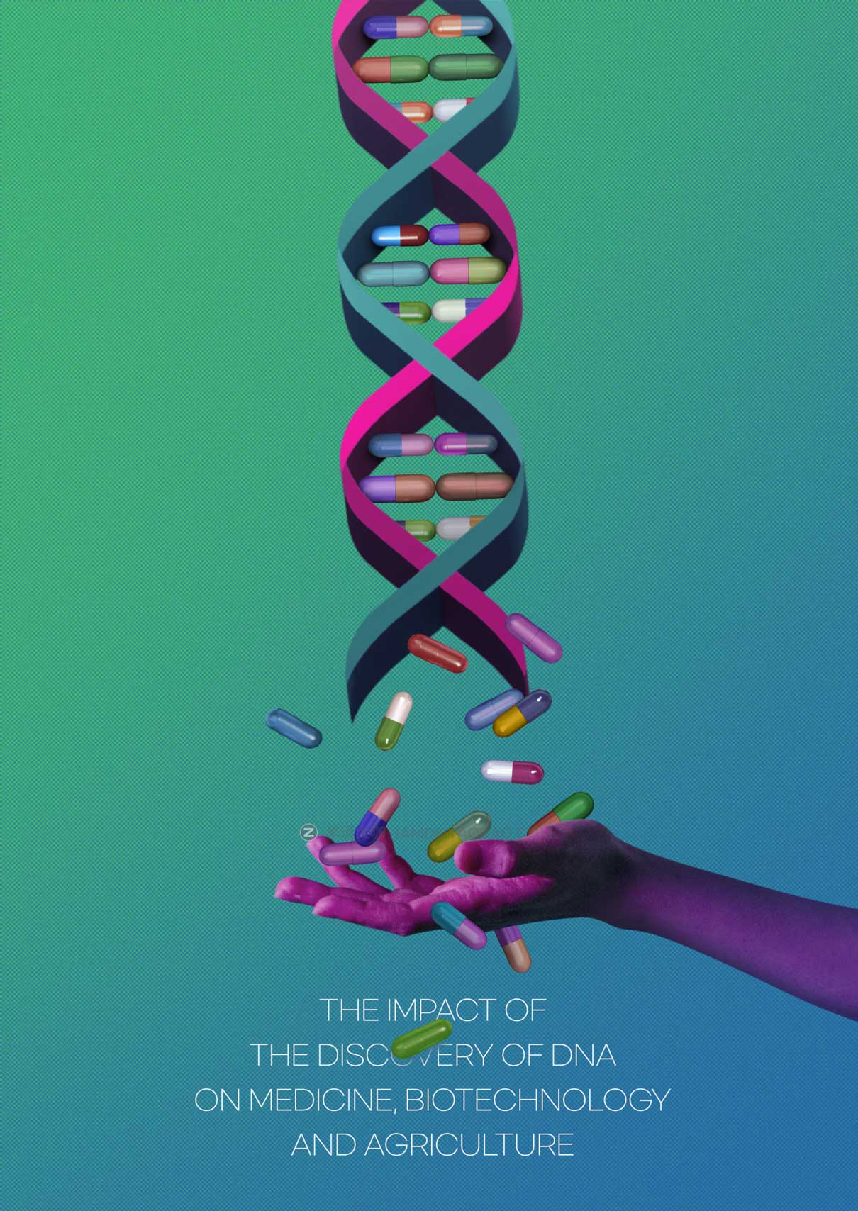 12款生物科技医学DNA基因科技展板海报设计PSD模板素材源文件 Biotech Poster Template插图9