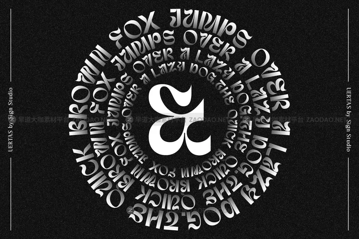 现代复古逆反差酸性品牌logo杂志海报标题设计英文字体下载 UERTAS Font插图9