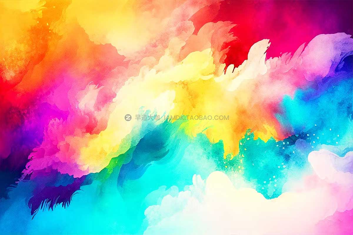 10款多彩油墨水彩抽象数字艺术背景图片设计素材包 Colorful Watercolor Texture Backgrounds插图5