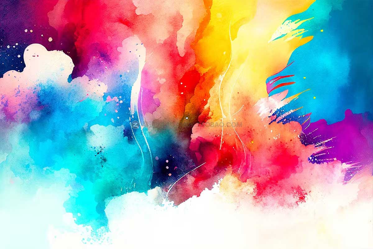 10款多彩油墨水彩抽象数字艺术背景图片设计素材包 Colorful Watercolor Texture Backgrounds插图6