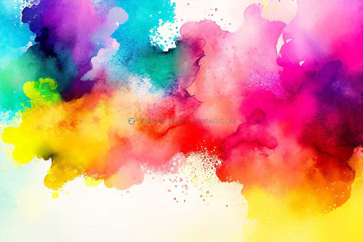 10款多彩油墨水彩抽象数字艺术背景图片设计素材包 Colorful Watercolor Texture Backgrounds插图8
