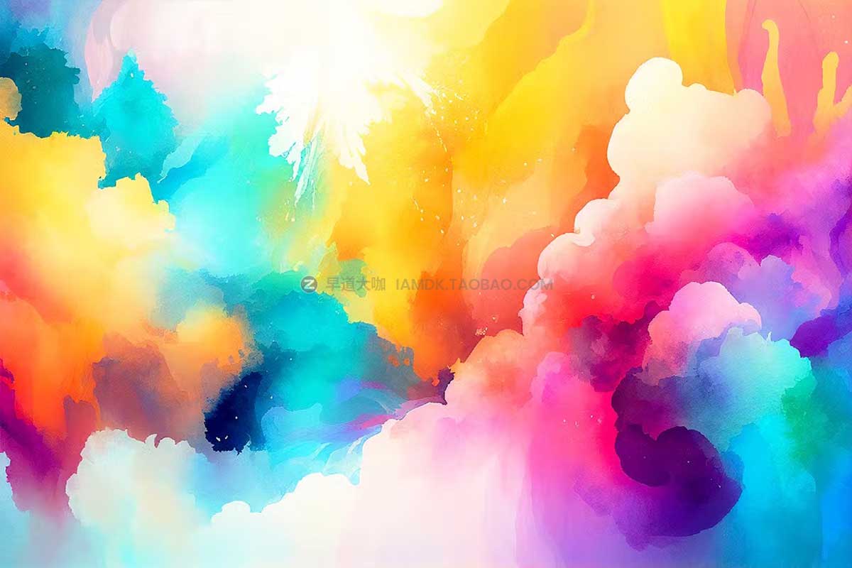 10款多彩油墨水彩抽象数字艺术背景图片设计素材包 Colorful Watercolor Texture Backgrounds插图7