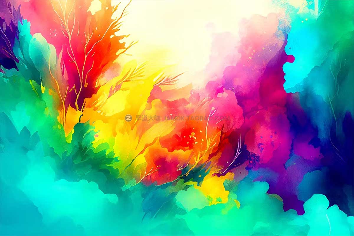 10款多彩油墨水彩抽象数字艺术背景图片设计素材包 Colorful Watercolor Texture Backgrounds插图9