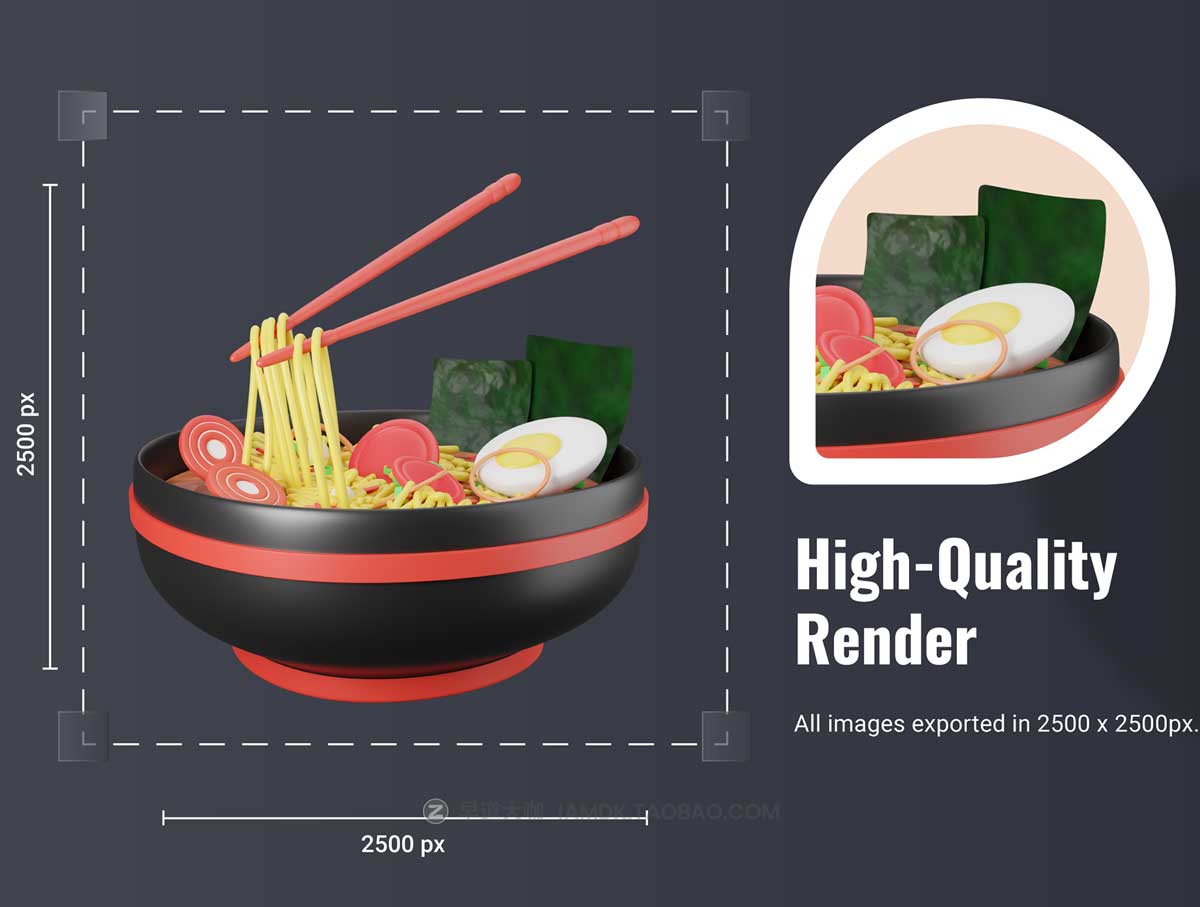 30款食品食物美食膳食3D图标Icons插图插画设计素材包 30 3D Food & Meals Icons Illustration插图3