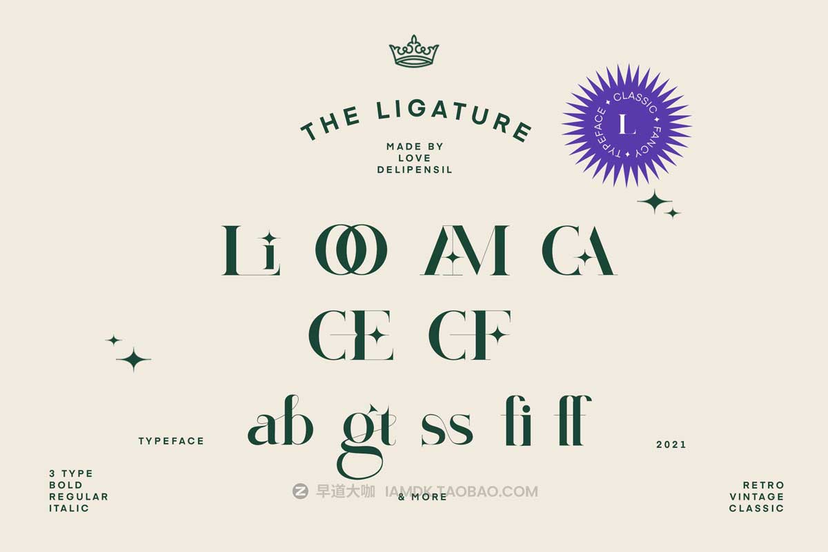 现代优雅杂志封面海报标题徽标logo设计PSAI衬线英文字体包 Ligtra – Modern Serif Typeface插图5