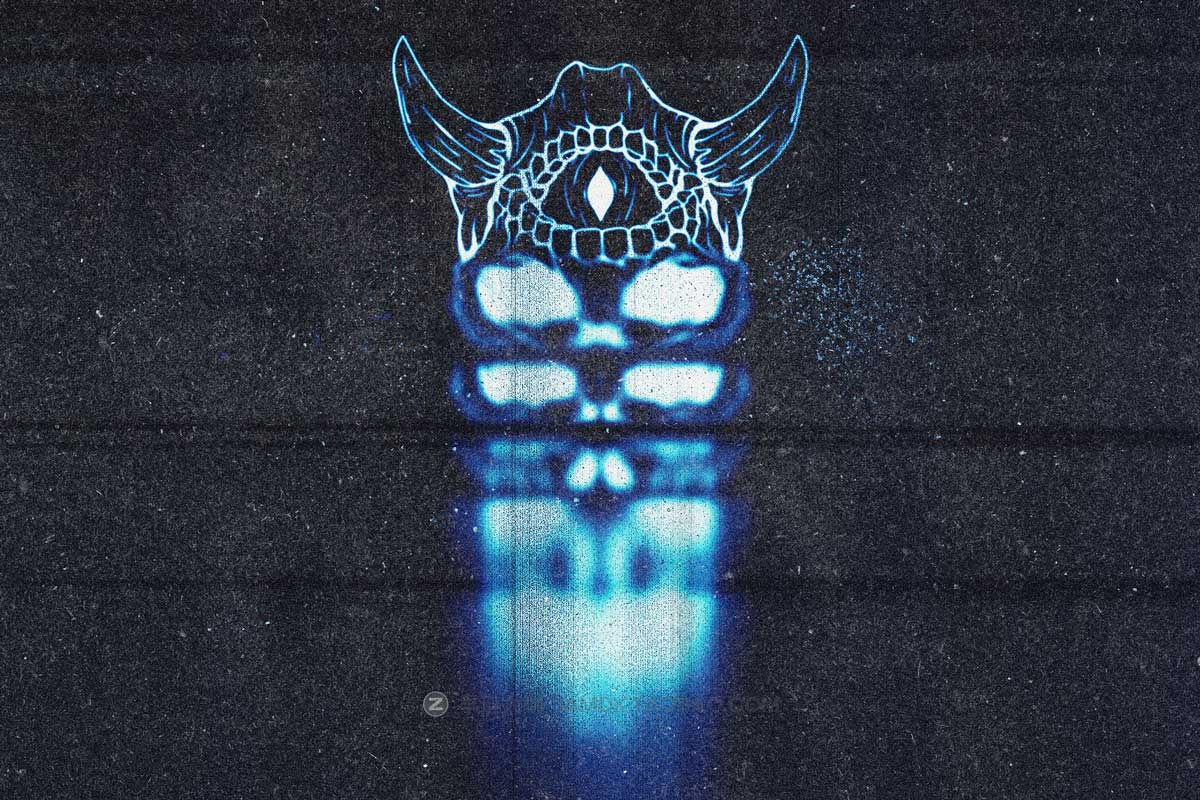 潮流街头复古做旧颗粒叠印怀旧特效logo图形设计ps样机模版 Messy Print Text & Logo Effect插图3