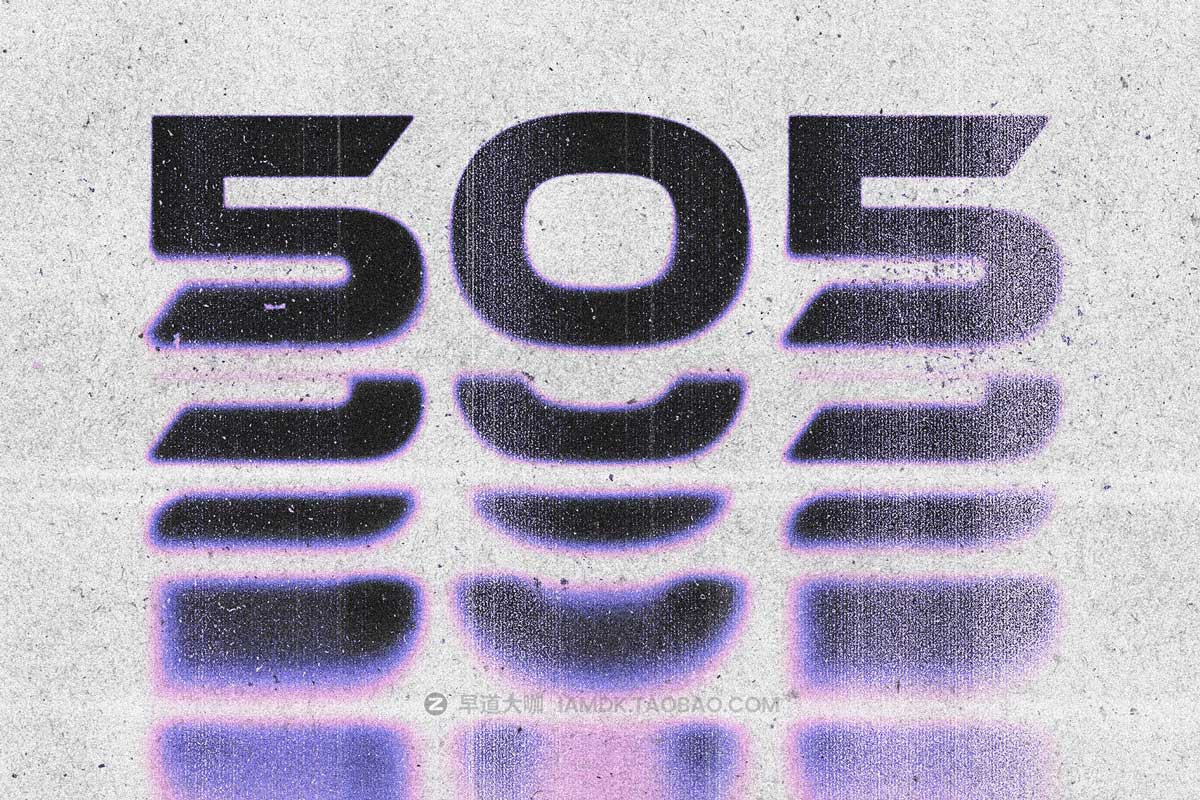 潮流街头复古做旧颗粒叠印怀旧特效logo图形设计ps样机模版 Messy Print Text & Logo Effect插图5