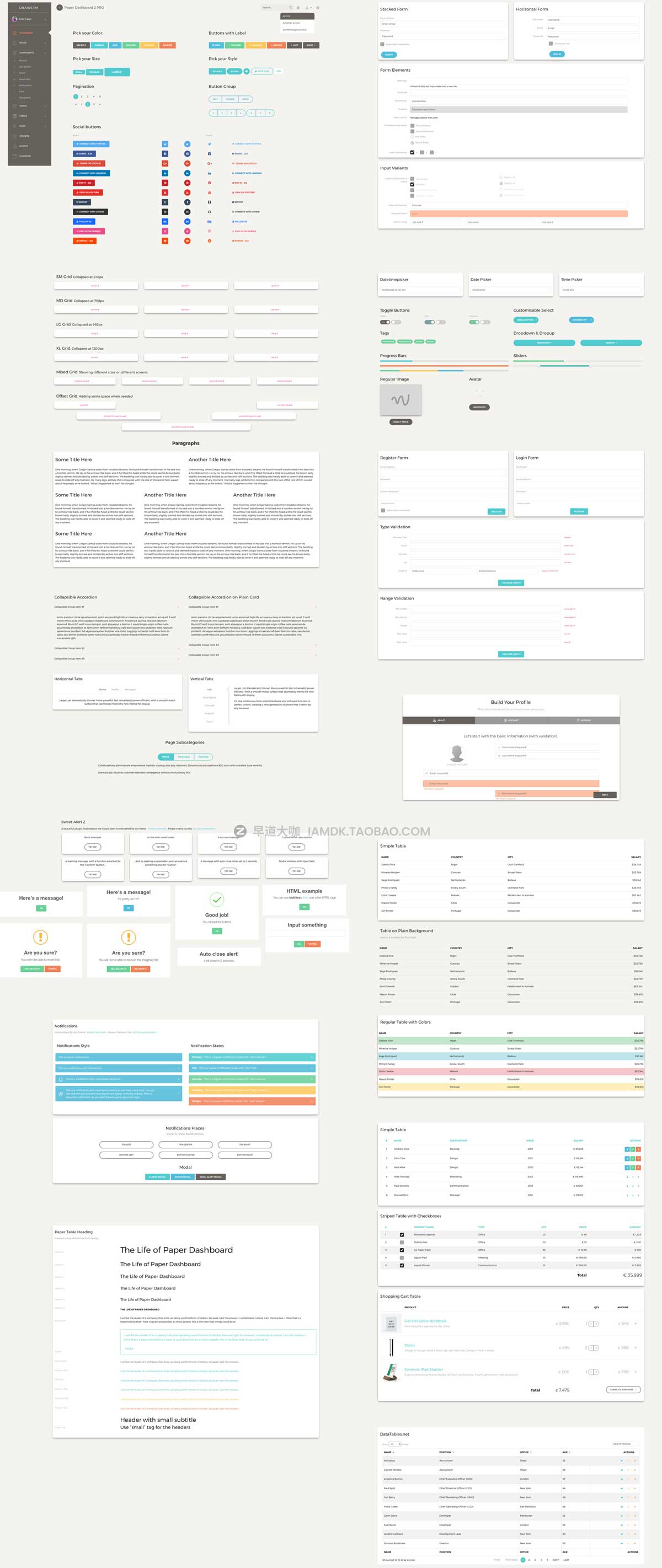 极简电商理财项目统计后台仪表盘界面设计模板素材 Paper Dashboard 2 PRO插图7